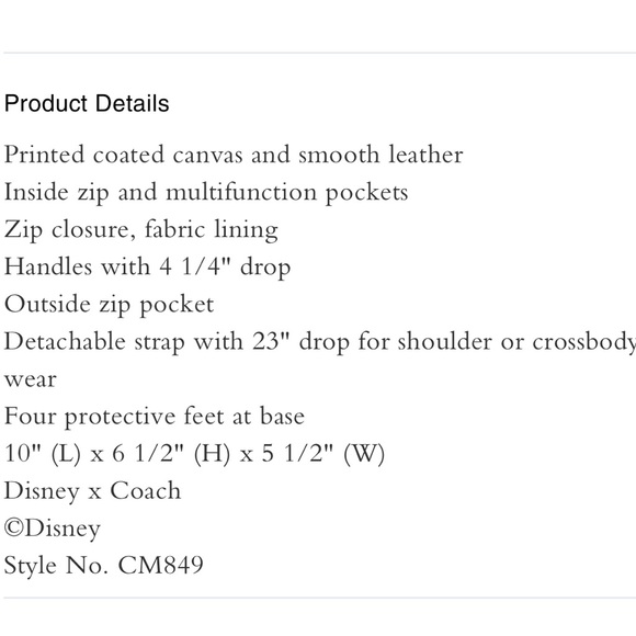 ❤️NWT DISNEY X COACH ROWAN SATCHEL BAG W/ HOLIDAY PRINT - Picture 6 of 14